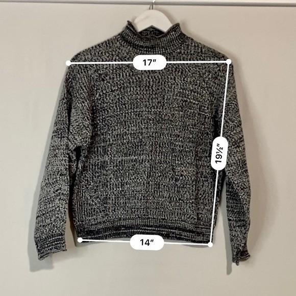 Abound Women’s Easy Stitch Ribbed Mock Neck Long Sleeve Sweater Black Marl NWT - Picture 6 of 7